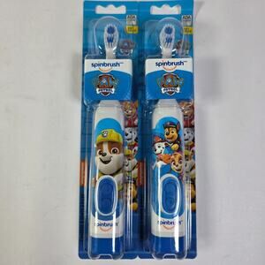 Lot of 2 Spinbrush Paw Patrol Kids Battery Toothbrushes Soft New Sealed ADA
